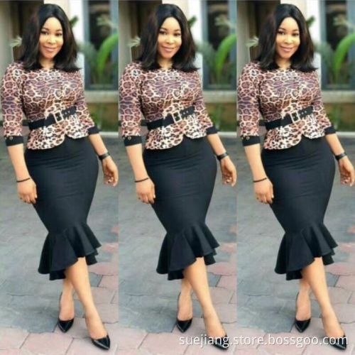 Women Office Sexy Fishtail Skirt Dress with Belt